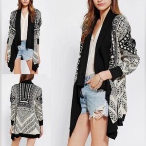 Staring At Stars Intarsia Open Waterfall Cardigan‎ Sweater Size M *FLAWS*